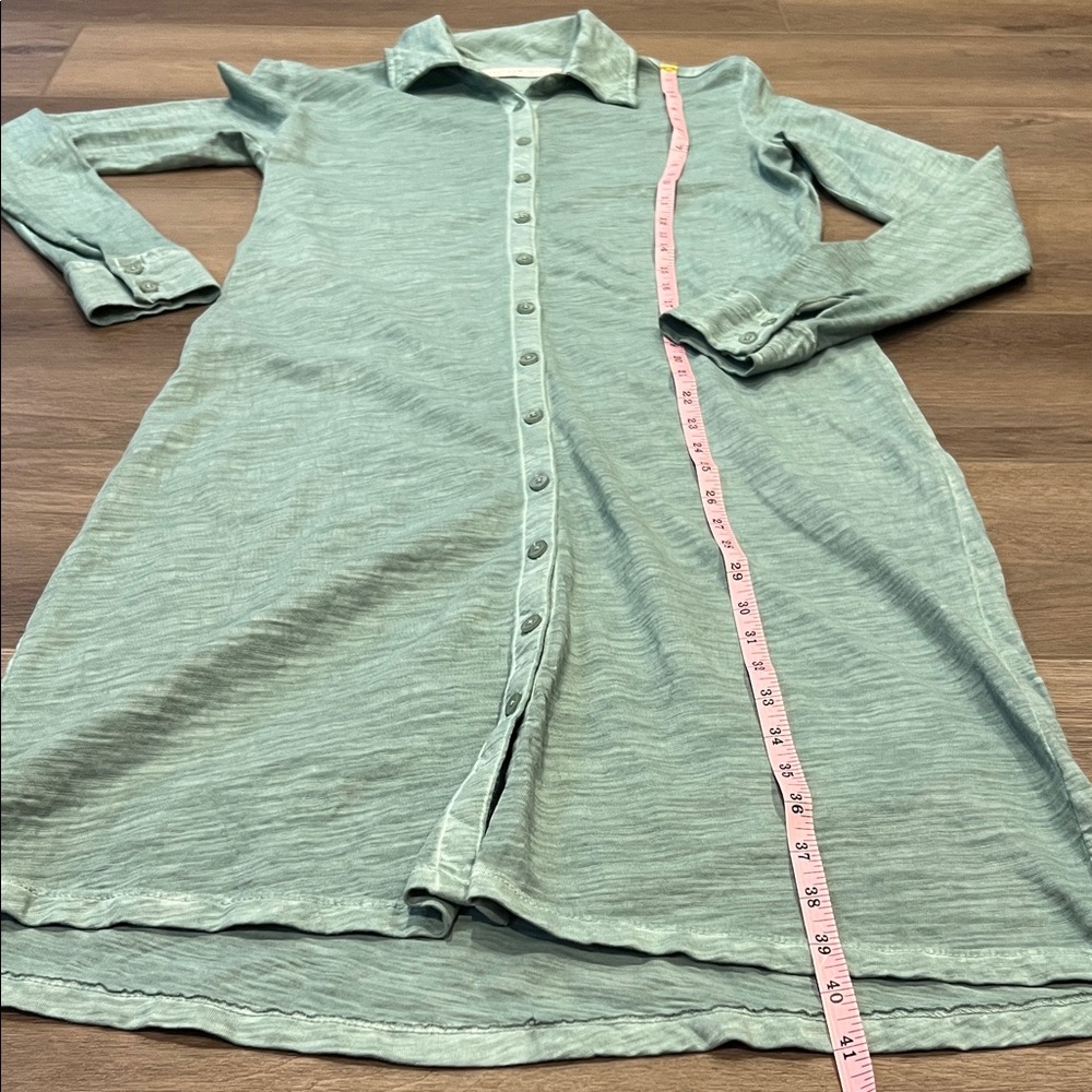 Peruvian Connection Sage Green Button-Up Shirt Lagos Dress Size Small Cotton - Picture 4 of 13